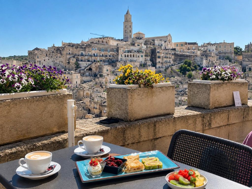 Café con vistas en Matera