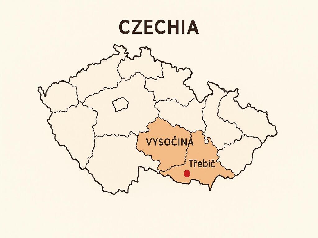 Mapa de la zona de Vysocina